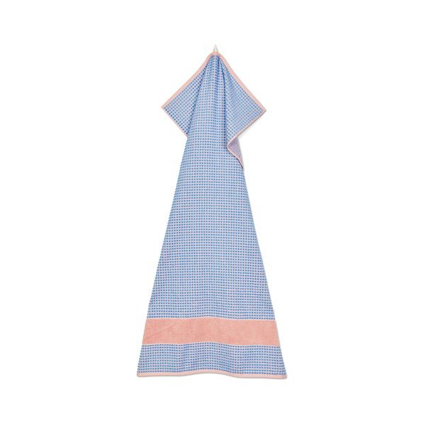 Zils/rozā frotē dvielis no organiskās kokvilnas  70x140 cm Check – JUNA-image-3