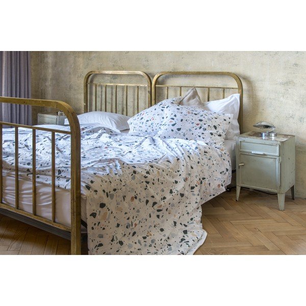 Kokvilnas satīna gultasveļa Butter Kings Venetian Terrazzo, 200 x 200 cm-image-1