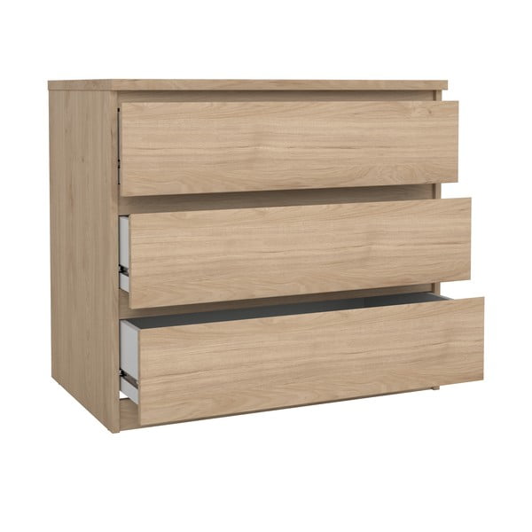 Dabīga toņa kumode ar ozolkoka imitāciju 77x70x50 cm Naia – Tvilum-image-3