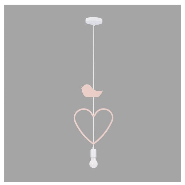 Balta/rozā bērnu lampa ar metāla abažūru Single – Candellux Lighting-image-1
