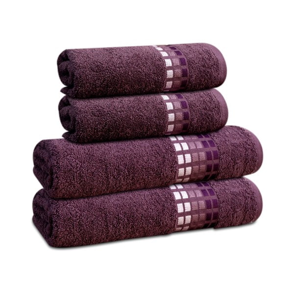 Tumši violets kokvilnas dvielis 50x100 cm Darwin – My House-image-2