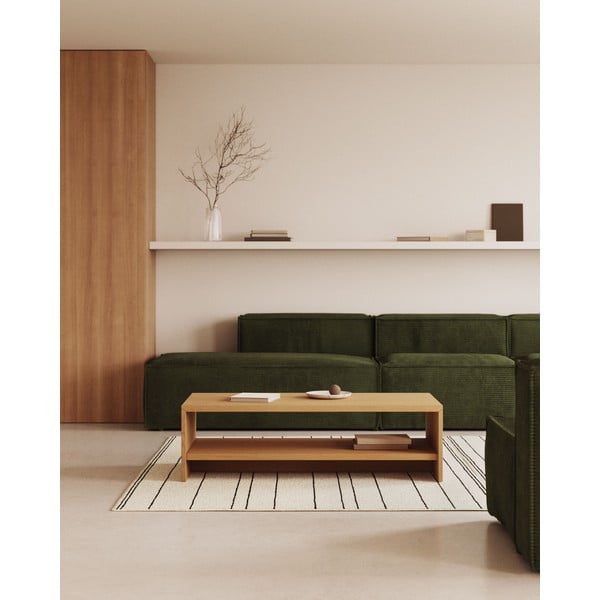 Dabīga toņa žurnālgaldiņš ar ozolkoka imitāciju 60x120 cm Abilen – Kave Home-image-1