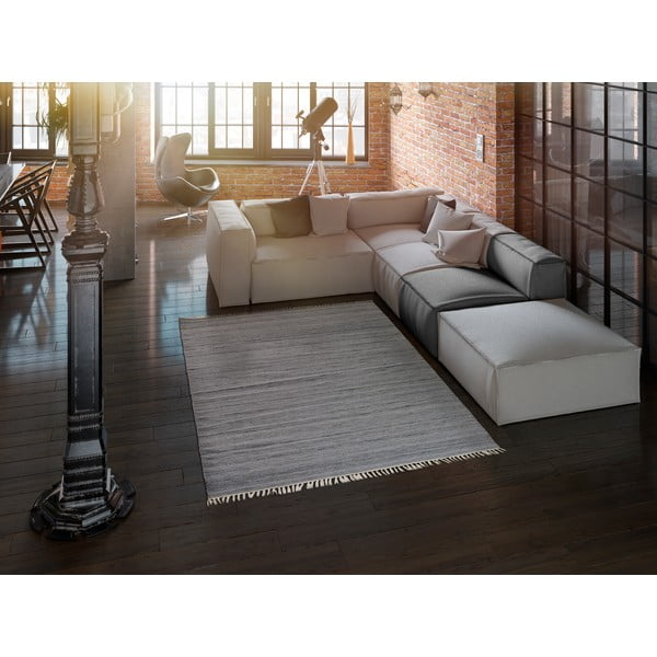 Tumši pelēks āra paklājs no pārstrādātas plastmasas Universal Liso, 160 x 230 cm-image-1