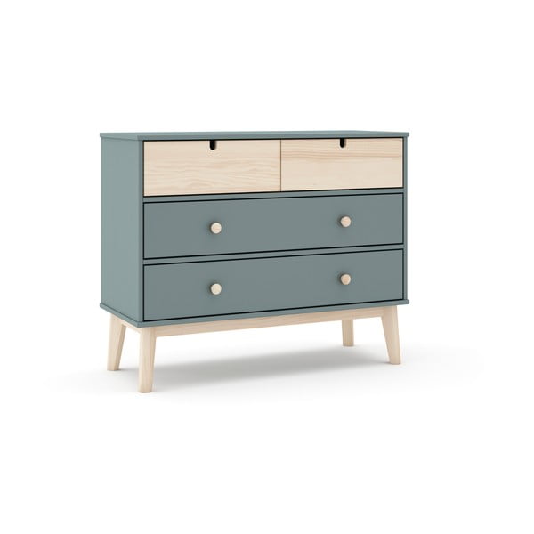 Dūmakaini zaļa bērnu kumode 100x81x40 cm Estefania – Marckeric-image-2