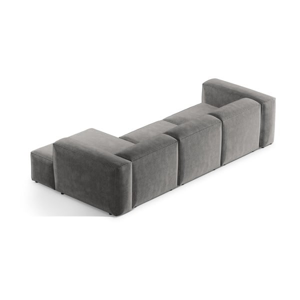 Gaiši pelēks velveta stūra dīvāns (ar labo stūri/ar zvilni) Bergamo – Cosmopolitan Design-image-4