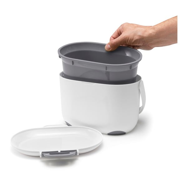 Balta/pelēka kompostējamo atkritumu tvertne 2,5 l - Addis-image-3