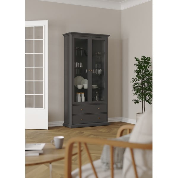 Pelēka vitrīna 96x201 cm Paris – Tvilum-image-1