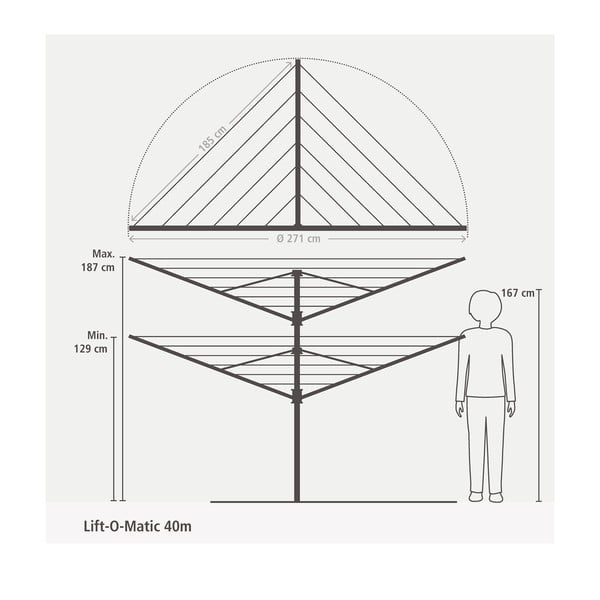 Dārza veļas žāvētājs Lift-O-Matic 40m – Brabantia-image-1