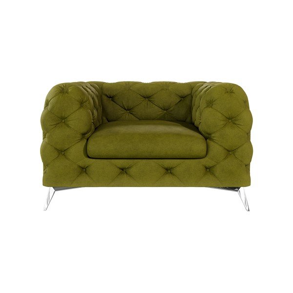 Zaļš samta atpūtas krēsls Chelsea – Ropez-image-1