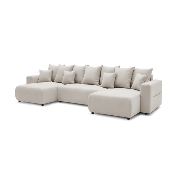 Smilškrāsas U-veida izvelkamais dīvāns Envy – Bobochic Paris-image-3