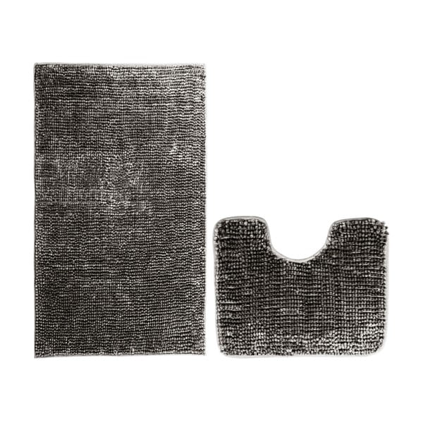 Tumši pelēki vannas istabas paklājiņi tualetei (2 gab.) 80x50 cm Bati – Restilo