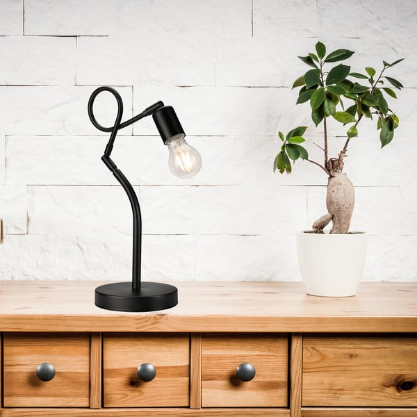 Melna galda lampa (augstums 42 cm) Harry – LAMKUR-image-1