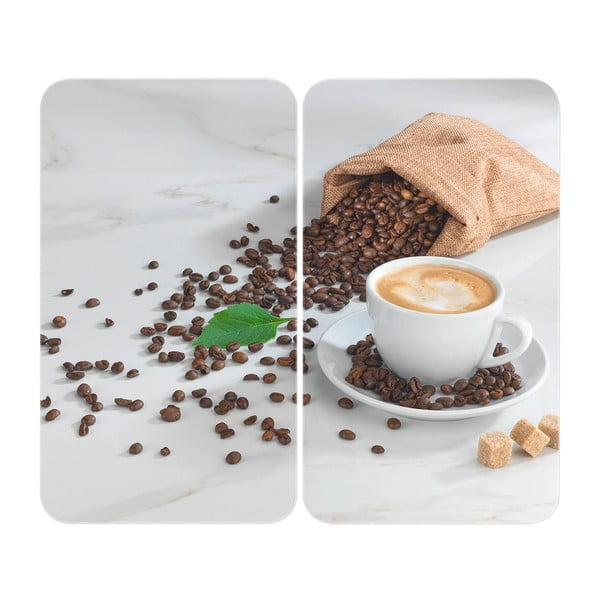 Rūdīta stikla plīts aizsargplāksnes (2 gab.) 52x30 cm Café Aromatica – Maximex