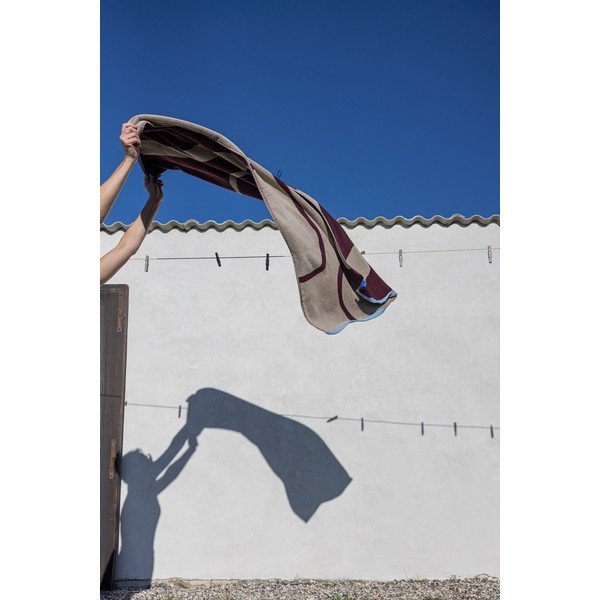 Bordo/pelēkbēšs frotē dvielis no organiskās kokvilnas  70x133 cm Nova Arte  – Mette Ditmer Denmark-image-4