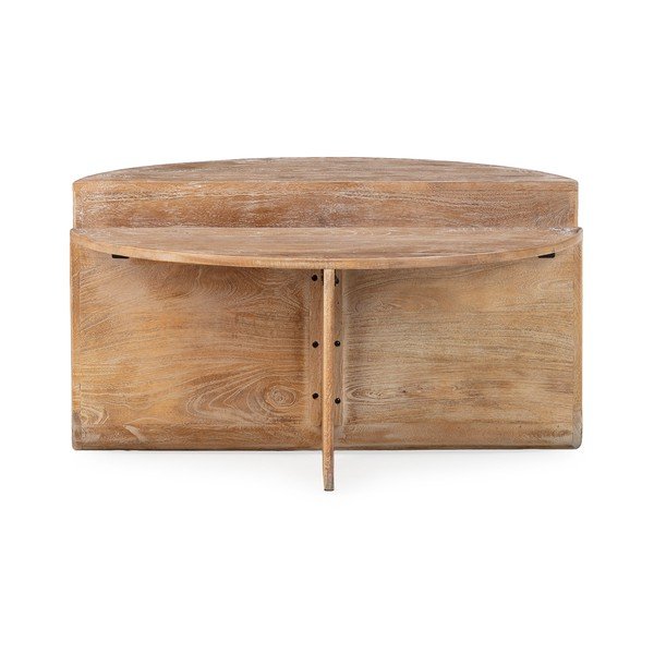 Tumša dabīga toņa mango masīvkoka apaļš žurnālgaldiņš ø 80 cm Divya – MOME-image-2