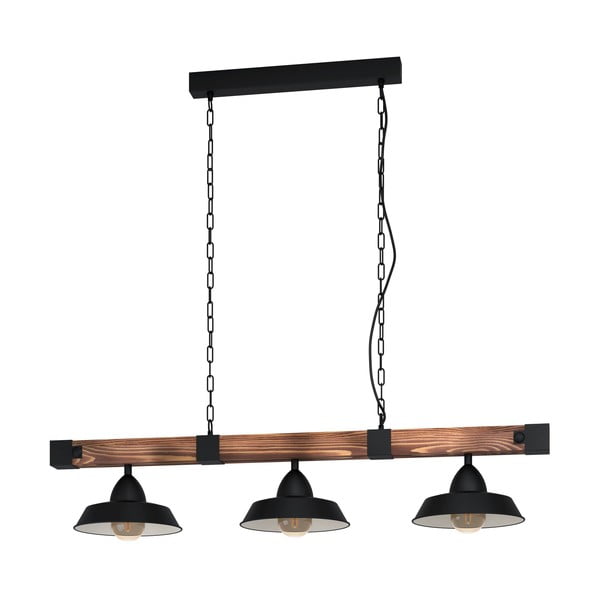 Melna/dabīga toņa piekaramā lampa ar metāla abažūru OLDBURY – EGLO