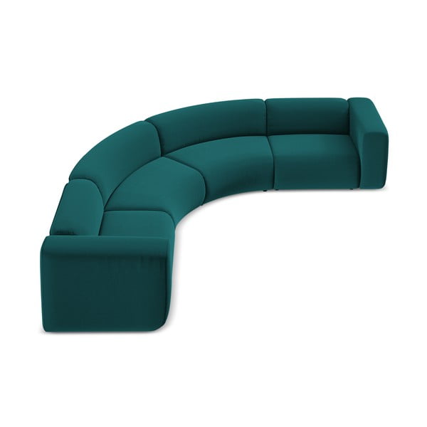 Tirkīzzils samta stūra dīvāns Ekahi – Makamii-image-3