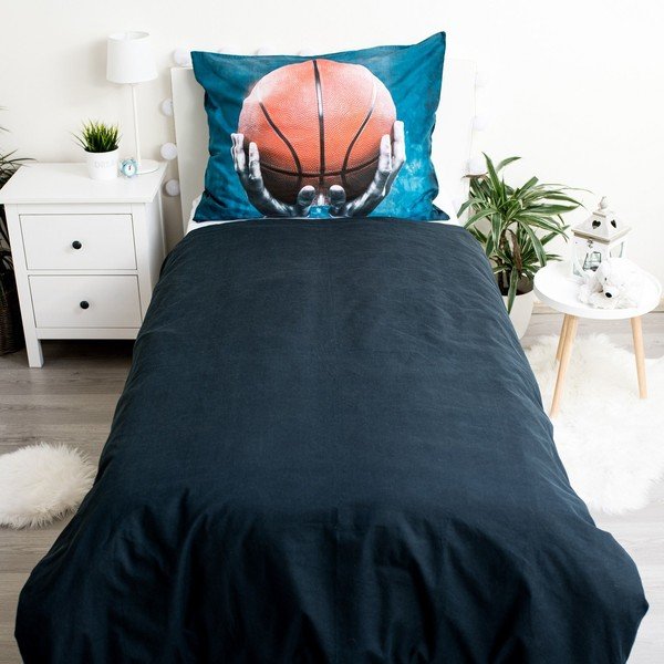 Vienguļamā kokvilnas bērnu gultas veļa 140x200 cm Basketball – Jerry Fabrics-image-2