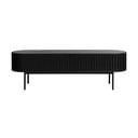Melns TV galdiņš ar ozolkoka imitāciju 48x160 cm Siena – Unique Furniture