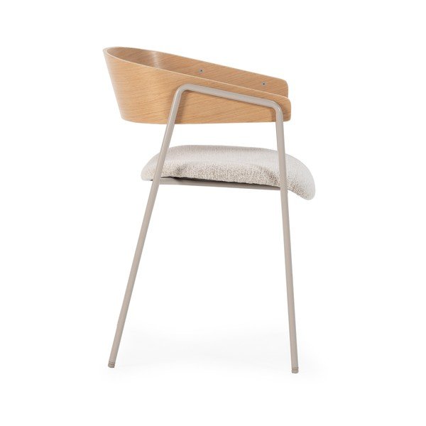 Gaiši pelēki/dabīga toņa polsterēti ēdamistabas krēsli ar roku balstiem (2 gab.) Cora – MOME-image-4