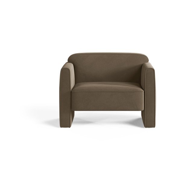 Pelēkbrūns samta atpūtas krēsls Abby – Micadoni -image-1