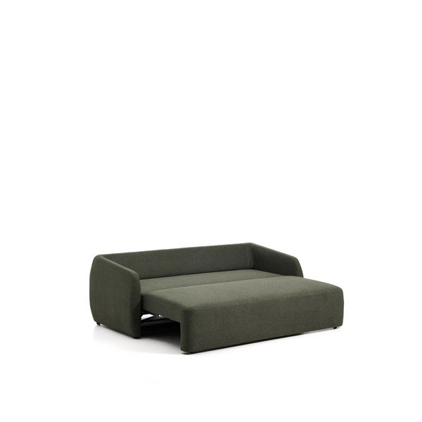 Tumši zaļš salokāms dīvāns no šenila auduma 218 cm Laira – Kave Home-image-3