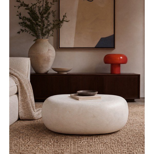 Balts žurnālgaldiņš 49x65 cm Pebble – vtwonen-image-3