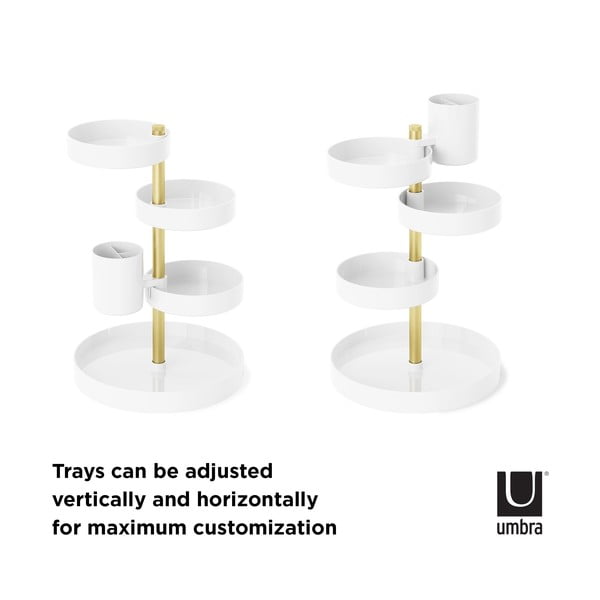 Balts plastmasas vannas istabas organizators kosmētikai Pirouette – Umbra-image-3