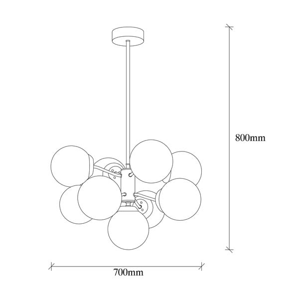Balta/misiņa krāsas piekaramā lampa ar stikla abažūru ø 70 cm Mudoni – Opviq lights-image-4