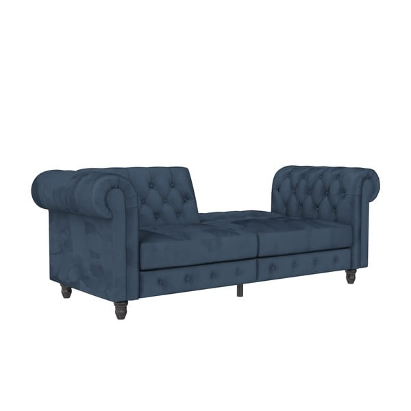 Tumši zils samta salokāms dīvāns 236 cm Felix – Støraa-image-1