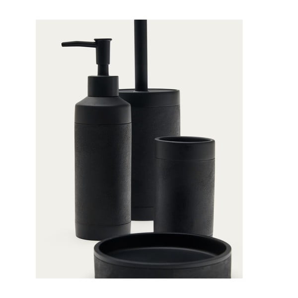 Melns polirezīna ziepju trauks Sisel – Kave Home-image-4