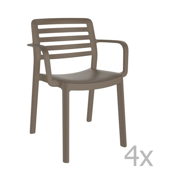 4 šokolādes brūnu dārza krēslu komplekts Resol Wind