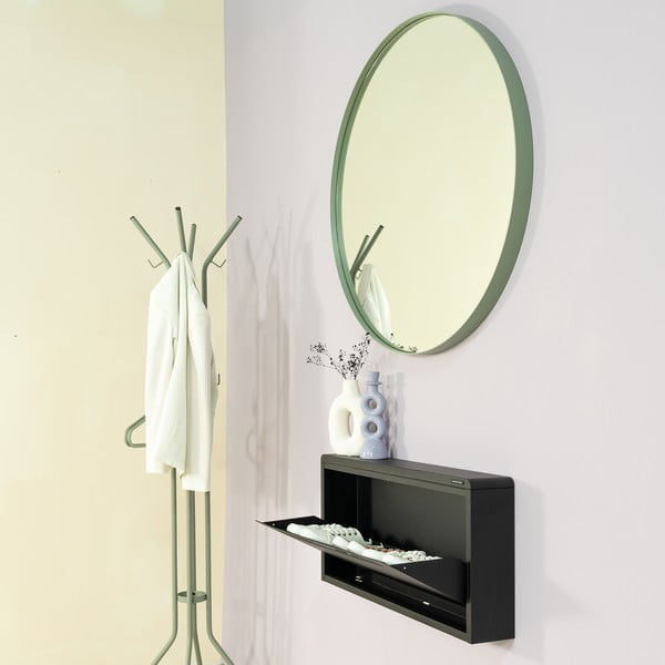 Melns metāla atverams/piekarināms apavu plaukts 75x38x13 cm Mario – Spinder Design-image-1