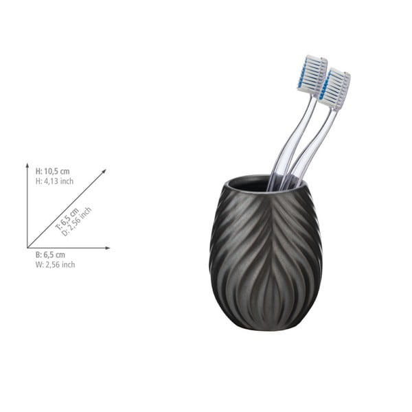 Antracīta pelēks keramikas vannas istabas piederumu komplekts Idro – Wenko-image-3