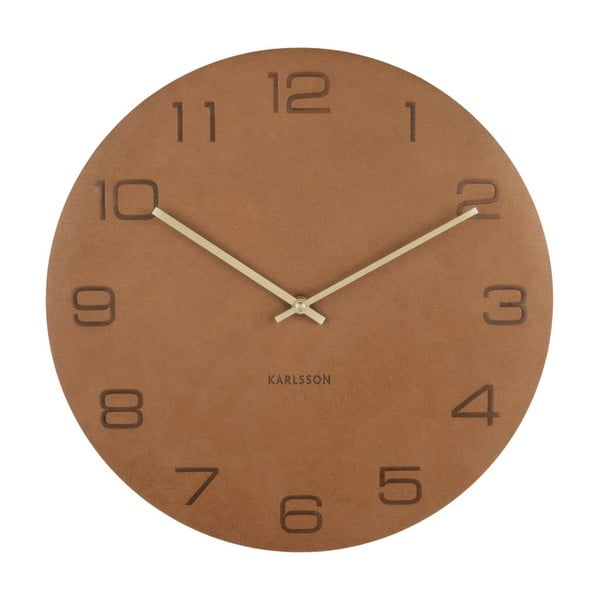 Konjaka brūns sienas pulkstenis Karlsson Vigorous, ⌀ 40 cm