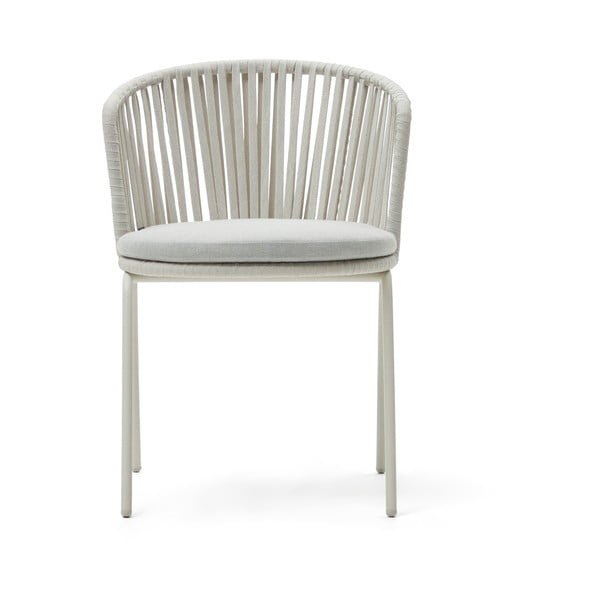 Balts metāla dārza krēsls Saconca – Kave Home-image-1