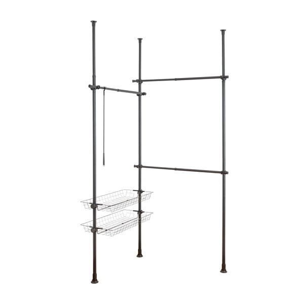 Melns metāla pagarināms drēbju pakaramais statīvs Herkules – Wenko-image-3