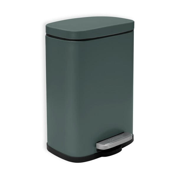 Tumši zaļa tērauda atkritumu tvertne ar pedāli 5 l   Akira – Spirella