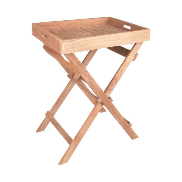 Tīkkoka masīvkoka dārza sānu galdiņš 29x39 cm Bacan – Garden Pleasure