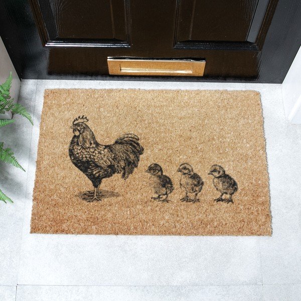Kokosšķiedras kājslauķis 40x60 cm Chickens and Chicks – Artsy Doormats-image-2