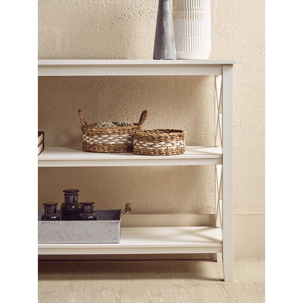 Balts priedes masīvkoka plaukts 120x81x40 cm Heritage – Premier Housewares-image-4