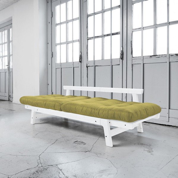 Dīvāns gulta Karup Step White/Avocado Green-image-2
