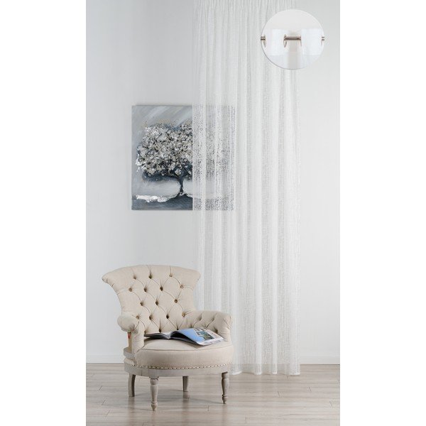 Balts dienas aizkars 140x260 cm Lisandra – Mendola Fabrics-image-1