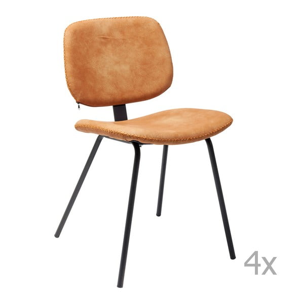 4 oranžu ēdamistabas krēslu komplekts Kare Design Barber