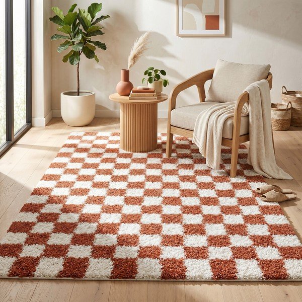 Krēmkrāsas/terakotas oranžs paklājs 120x170 cm Grida – ESTE-image-1