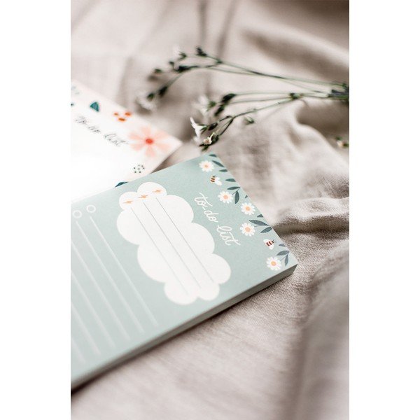 Noplēšamas darāmo darbu saraksta lapas ar puķu motīvu Printintin, 70 loksnes-image-1