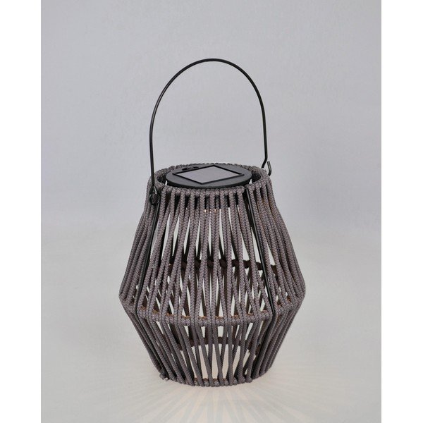 Pelēka LED laterna ar saules baterijām (augstums 17 cm) Juny – Yes Everyday-image-1