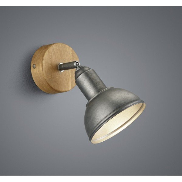 Tumši pelēka/dabīga toņa prožektora tipa lampa 11x18 cm Delhi – Trio-image-1