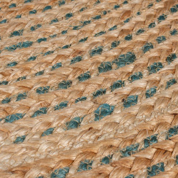 Zils/dabīga toņa džutas apaļš paklājs ø 133 cm Capri – Flair Rugs-image-4
