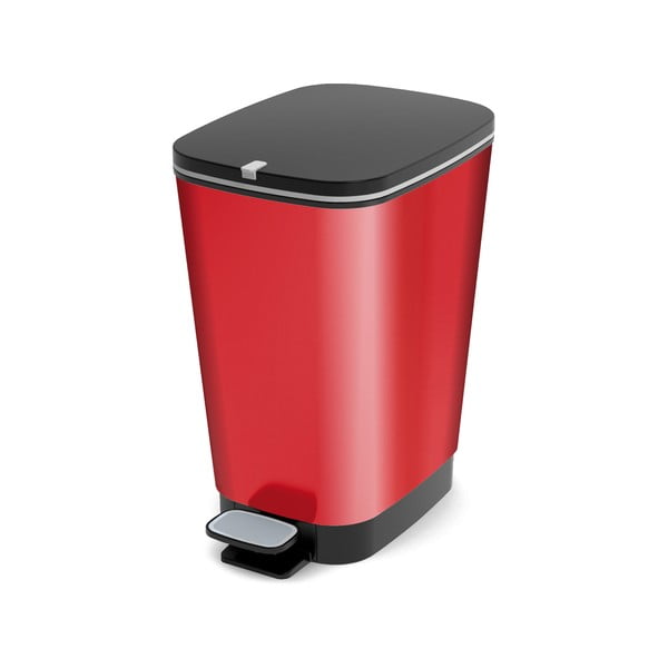 Sarkana plastmasas atkritumu tvertne ar pedāli 25 l Chic Bin – KIS